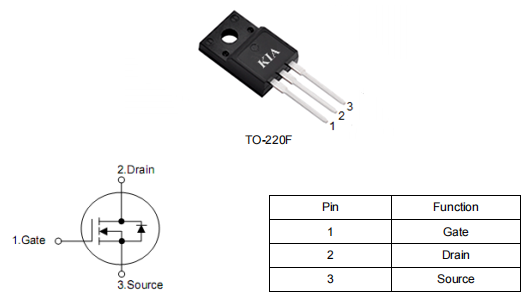 充電樁mosfet,1000v場效應管,KNF45100A參數(shù)引腳圖-KIA MOS管