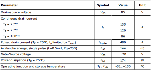 050N08,85v120a場(chǎng)效應(yīng)管