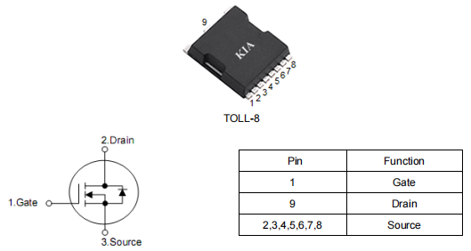 電機(jī)控制mos,260a40v場(chǎng)效應(yīng)管,KCT1704A參數(shù)現(xiàn)貨-KIA MOS管